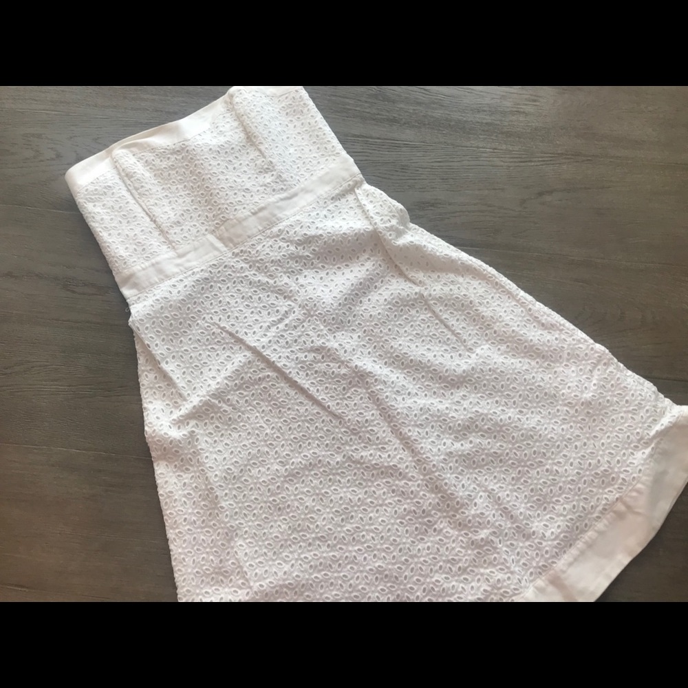 NWT! WHBM White strapless eyelet dress (10).